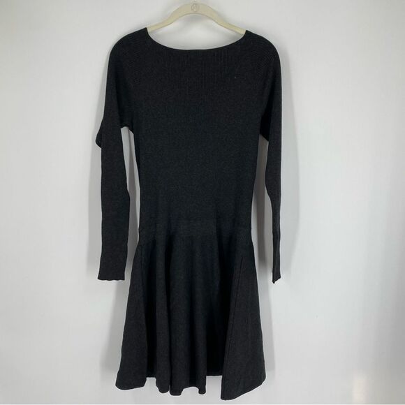 Ralph Lauren Dark Gray Long Sleeve Ribbed Knit Sweater Dress size L - Picture 3 of 3